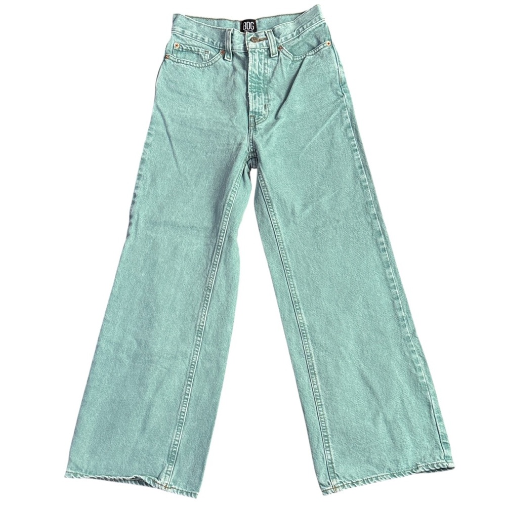 Urban Outfitters BDG‎ High & Wide Jeans Baggy Barrel Skate Denim Mint Green 24